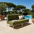 OVIALA - Salon de jardin bas modulable uni 2 places vert kaki - Patio - vignette
