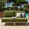 OVIALA - Salon de jardin bas modulable uni 2 places vert kaki - Patio - vignette