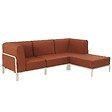 OVIALA - Salon de jardin bas modulable uni 4 places terracotta - Patio - vignette