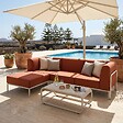 OVIALA - Salon de jardin bas modulable uni 4 places terracotta - Patio - vignette