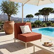 OVIALA - Salon de jardin bas modulable uni 4 places terracotta - Patio - vignette