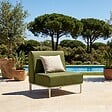 OVIALA - Salon de jardin bas modulable uni 4 places vert kaki - Patio - vignette