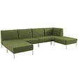 OVIALA - Salon de jardin bas modulable uni 5 places vert kaki - Patio - vignette