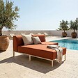 OVIALA - Salon de jardin bas modulable uni 2 places terracotta - Patio - vignette