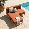 OVIALA - Salon de jardin bas modulable uni 2 places terracotta - Patio - vignette