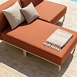 OVIALA - Salon de jardin bas modulable uni 2 places terracotta - Patio - vignette