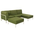 OVIALA - Salon de jardin bas modulable uni 4 places vert kaki - Patio - vignette