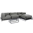 OVIALA - Salon de jardin modulable 4 places avec structure gris - Mixi - vignette