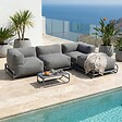 OVIALA - Salon de jardin modulable 4 places avec structure gris - Mixi - vignette