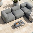 OVIALA - Salon de jardin modulable 4 places avec structure gris - Mixi - vignette