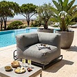 OVIALA - Salon de jardin modulable 4 places avec structure gris - Mixi - vignette