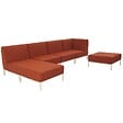 OVIALA - Salon de jardin bas modulable uni 5 places terracotta - Patio - vignette