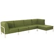 OVIALA - Salon de jardin bas modulable uni 5 places vert kaki - Patio - vignette