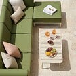 OVIALA - Salon de jardin bas modulable uni 5 places vert kaki - Patio - vignette