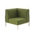 OVIALA - Fauteuil d'angle pour salon de jardin modulable tissu vert kaki - Patio - vignette