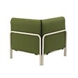 OVIALA - Fauteuil d'angle pour salon de jardin modulable tissu vert kaki - Patio - vignette