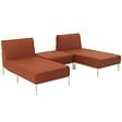 OVIALA - Salon de jardin bas modulable uni 3 places terracotta - Patio - vignette