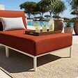OVIALA - Salon de jardin bas modulable uni 3 places terracotta - Patio - vignette