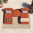 OVIALA - Salon de jardin bas modulable uni 3 places terracotta - Patio - vignette