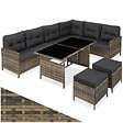 TECTAKE - Canapé de jardin BARLETTA modulable marron naturel - vignette