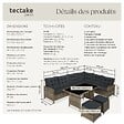 TECTAKE - Canapé de jardin BARLETTA modulable marron naturel - vignette