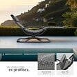 TECTAKE - Chaise longue jardin ergonomique fonction balancement gris en textilène respirant coussin tête amovible accoudoirs rembourrés 120kg - vignette