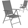 TECTAKE - Chaises de jardin pliantes avec dossier réglable, en tissu maillé gris anthracite - vignette