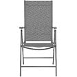 TECTAKE - Chaises de jardin pliantes avec dossier réglable, en tissu maillé gris anthracite - vignette