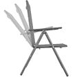TECTAKE - Chaises de jardin pliantes avec dossier réglable, en tissu maillé gris anthracite - vignette