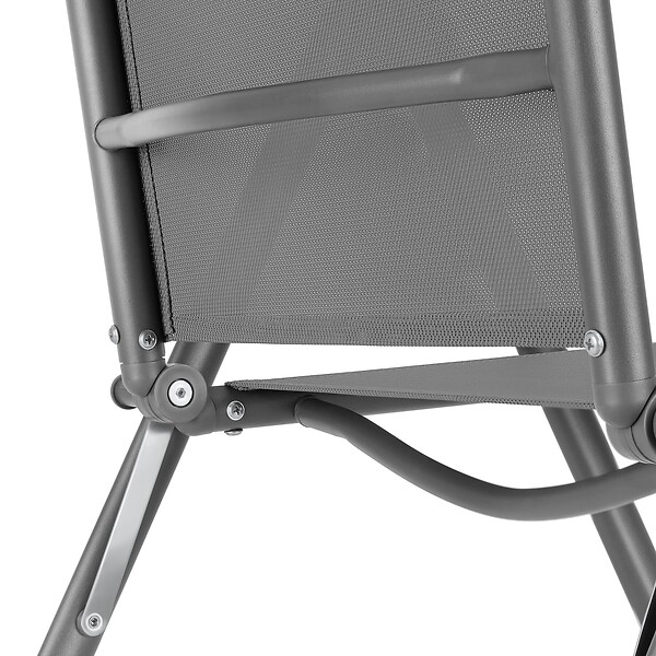 TECTAKE - Chaises de jardin pliantes avec dossier réglable, en tissu maillé gris anthracite - large