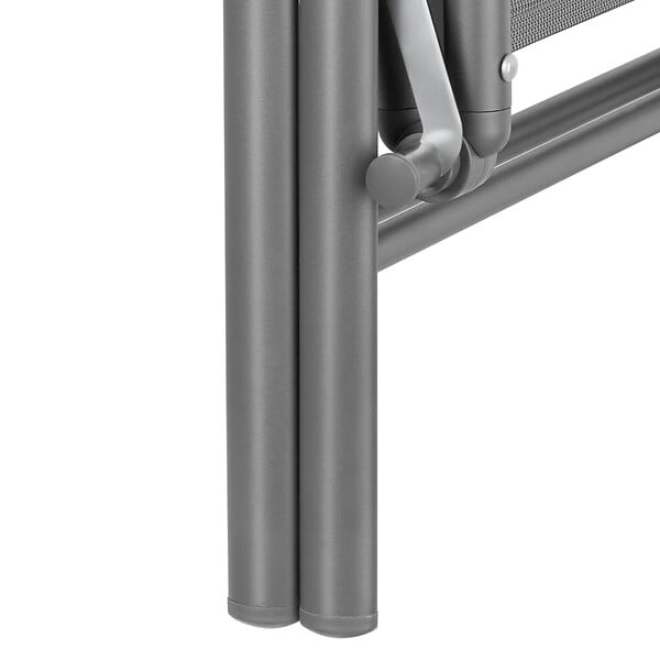 TECTAKE - Chaises de jardin pliantes avec dossier réglable, en tissu maillé gris anthracite - large