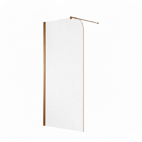 OTITEC - Paroi de douche italienne Clear - 120 x 195 cm - Cuivre brossé - GAUCHE - LUCIA - large