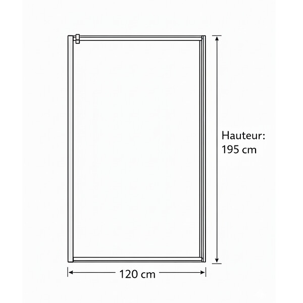 OTITEC - Paroi de douche italienne Clear - 120 x 195 cm - Or brossé - LINEA - large