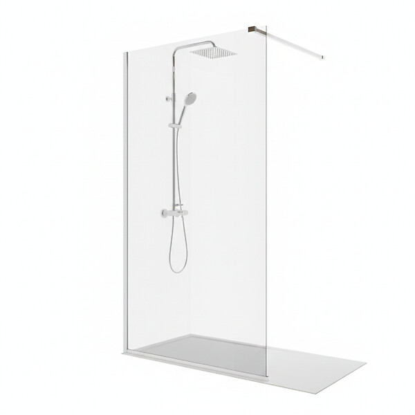 OTITEC - Paroi de douche italienne Clear - 120 x 195 cm - Chrome - LINEA - large