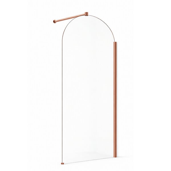 OTITEC - Paroi de douche italienne flûtée - 100 x 195 cm - Cuivre brossé - SIENA - large