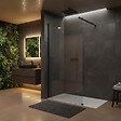 OTITEC - Paroi de douche italienne Clear - 120 x 195 cm - Noir - LINEA - vignette
