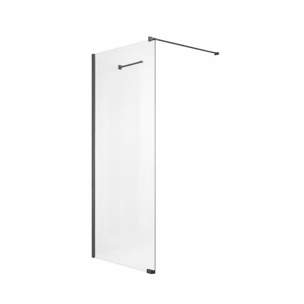 OTITEC - Paroi de douche italienne Clear - 120 x 195 cm - Noir - LINEA - large