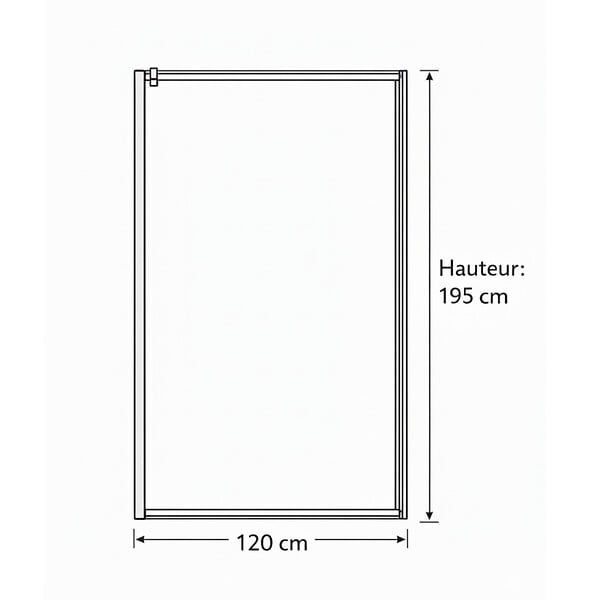 OTITEC - Paroi de douche italienne Clear - 120 x 195 cm - Noir - LINEA - large
