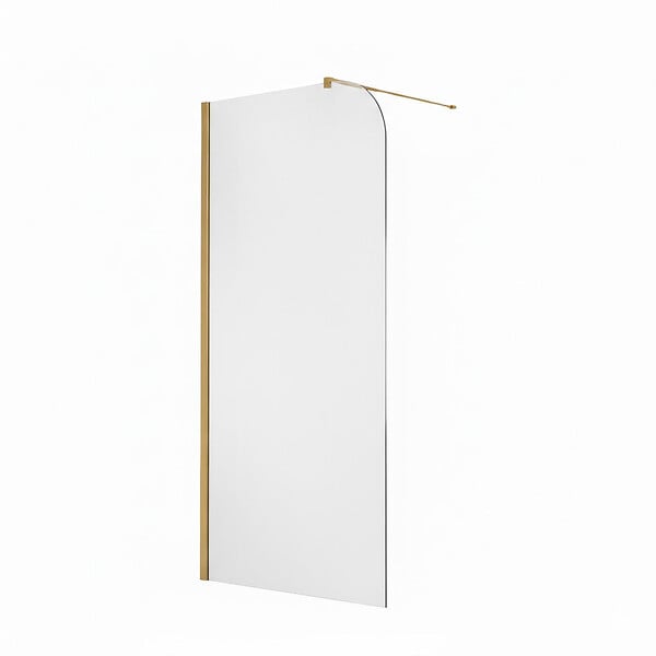 OTITEC - Paroi de douche italienne Clear - 120 x 195 cm - Or brossé - GAUCHE - LUCIA - large