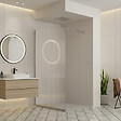 OTITEC - Paroi de douche italienne flûtée - 110 x 195 cm - Chrome - Gauche - LUCIA - vignette