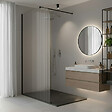 OTITEC - Paroi de douche italienne flûtée - 110 x 195 cm - Chrome - Gauche - LUCIA - vignette
