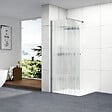 OTITEC - Paroi de douche italienne flûtée - 110 x 195 cm - Chrome - Gauche - LUCIA - vignette