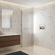 OTITEC - Paroi de douche italienne flûtée - 110 x 195 cm - Chrome - LINEA - vignette
