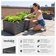 TECTAKE - Bac à fleurs surélevé anthracite en acier galvanisé 200x100x62cm 1200L jardinière potager ergonomique drainage ouvert culture légumes - vignette