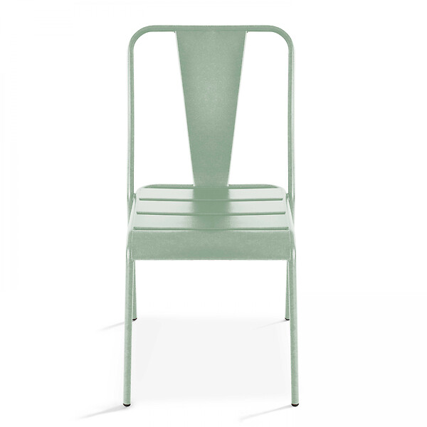 OVIALA - Chaise de jardin en métal vert sauge - Dieppe - large