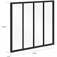ID MARKET - Verrière atelier 4 vitrages L. 116 x H.108 cm en métal noir et verre trempé - vignette