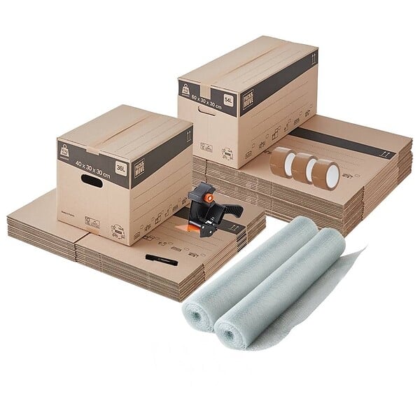 PACK AND MOVE - Pack and Move - Kit déménagement T3/T4 + marqueur noir et 3 adhésifs offerts - large