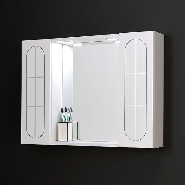 KIAMAMI VALENTINA - Miroir Inglesina De 77Cm Avec Deux Portes Et Spots À Led Intégrés - large