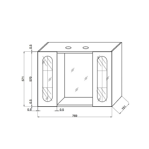 KIAMAMI VALENTINA - Miroir Inglesina De 77Cm Avec Deux Portes Et Spots À Led Intégrés - large