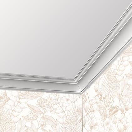 SANS - Corniche plafond C113 8,3 x 8 cm - Polyuréthane Cimaises &+ - large